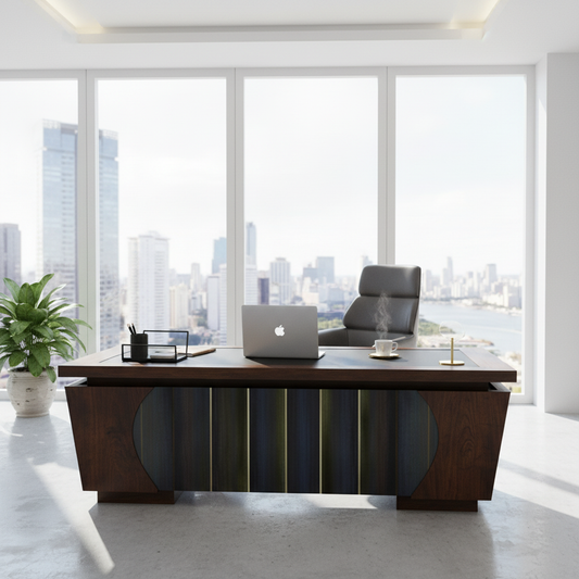 Office Desk 1.4m Golden Oak Grey 140x70x75cm - UAE Wide Delivery
