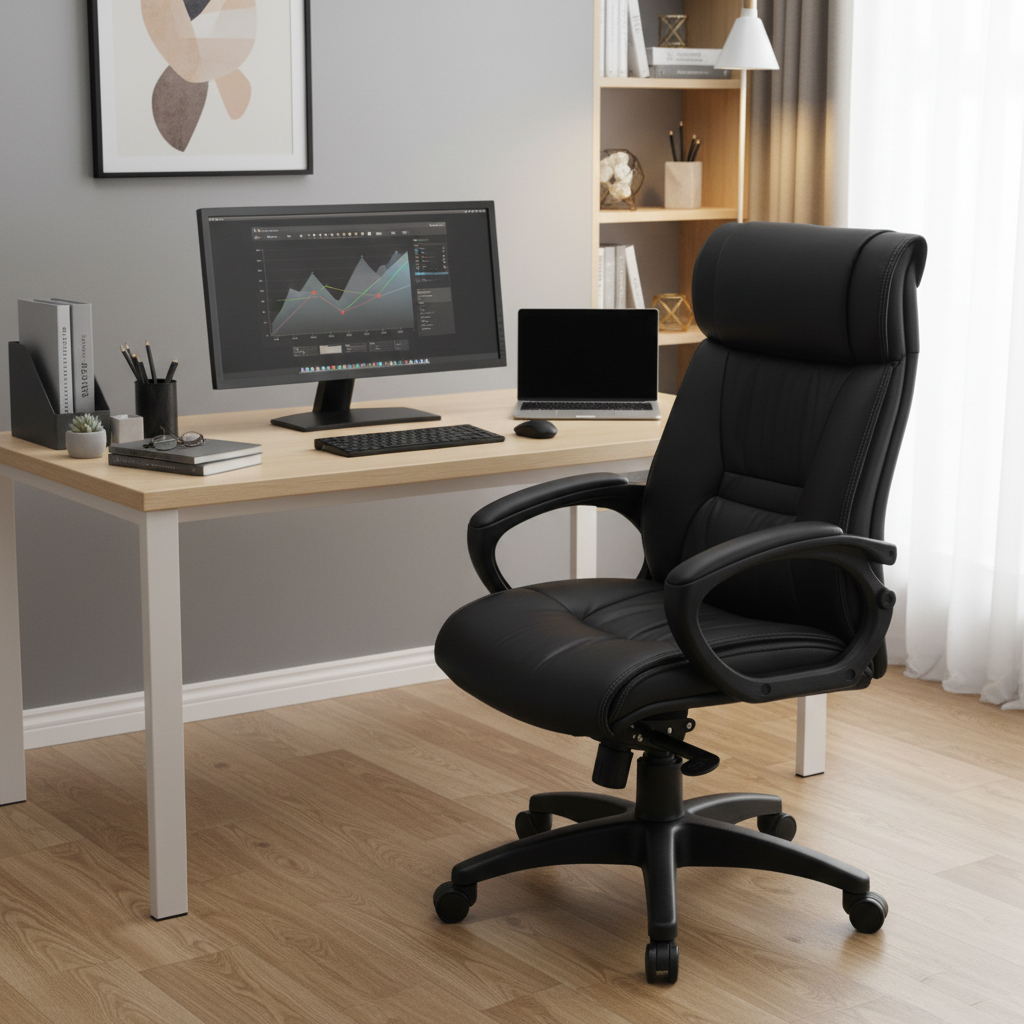 High Back Executive Office Chair PU Leather - Ergonomic Desk Chair UAE | IH 517