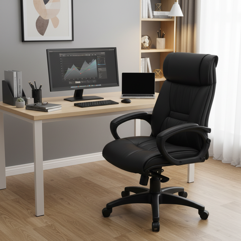 High Back Executive Office Chair PU Leather - Ergonomic Desk Chair UAE | IH 517