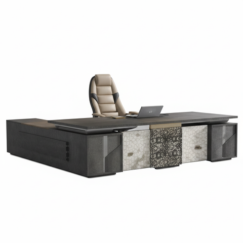 L-Shape Office Desk 1.8m Grey | Premium Ergonomic Workstation UAE