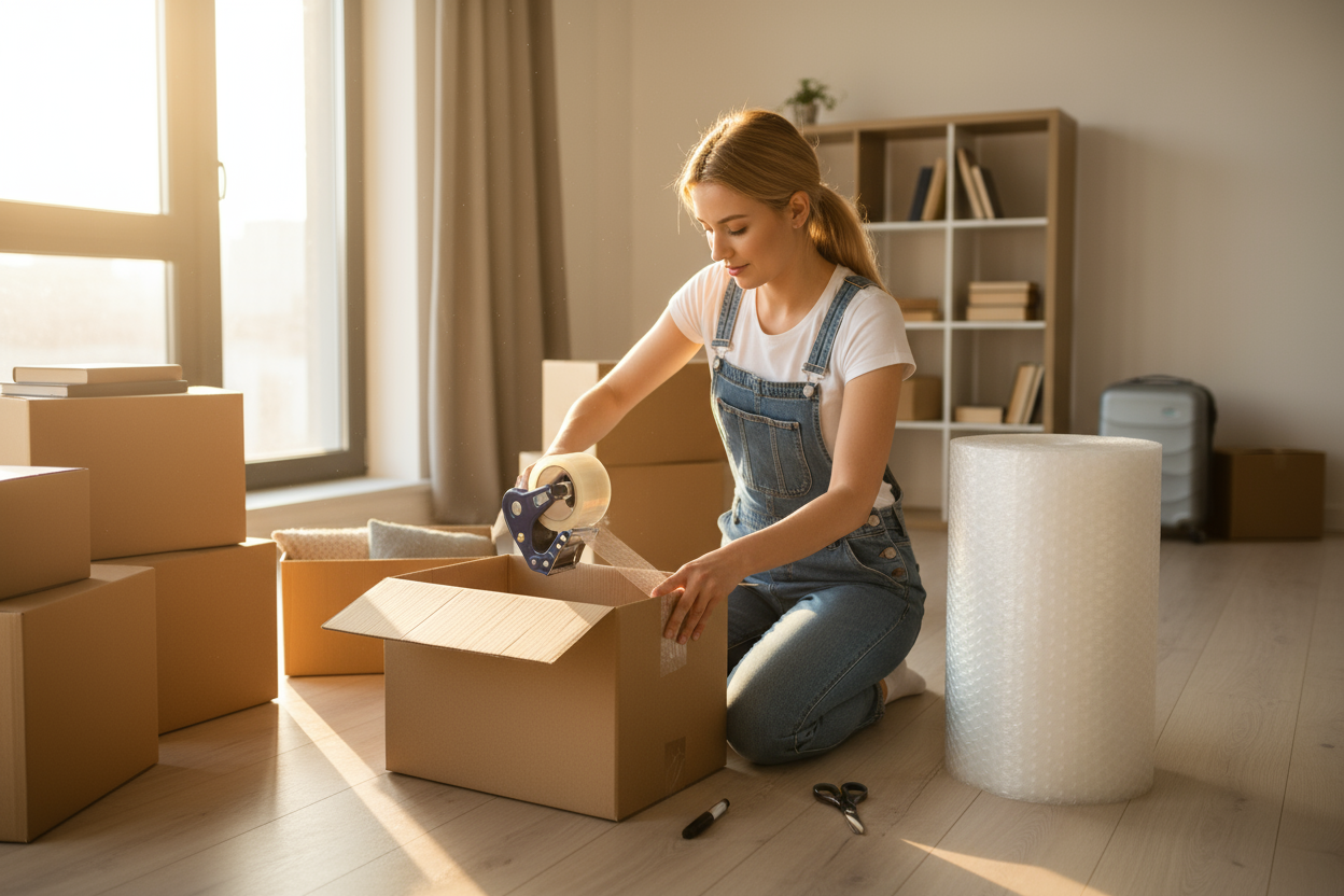 Premium BOPP Packing Tape Dubai UAE - Bulk Moving Shipping Storage Supplies Combo Pack