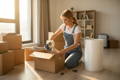 Premium BOPP Packing Tape Dubai UAE - Bulk Moving Shipping Storage Supplies Combo Pack