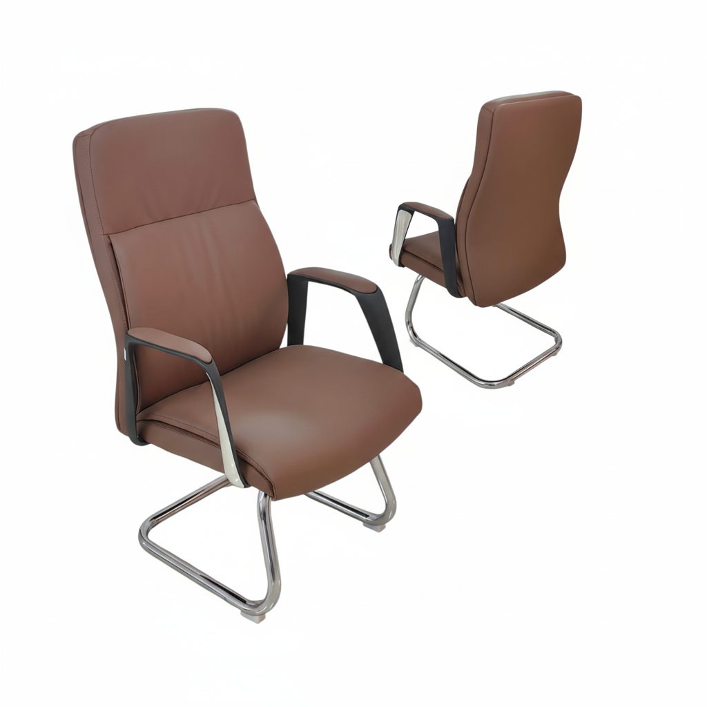 PU Visitor Chair IH 2005V – Brown | Premium Office Seating UAE
