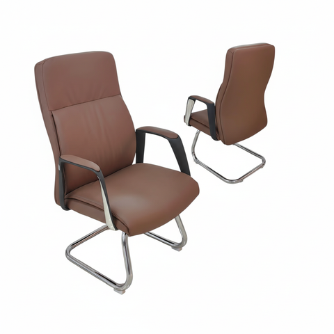 PU Visitor Chair IH 2005V – Brown | Premium Office Seating UAE