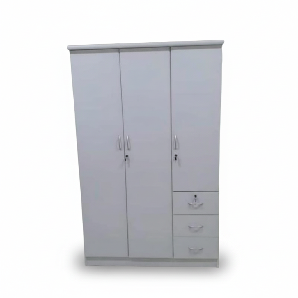 3-Door Wardrobe with Side Drawers IH-633 | INFINI HOMES
