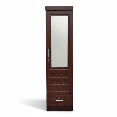 Single Door Wardrobe IH 711 Mahogany Finish – Bedroom Storage Solution UAE