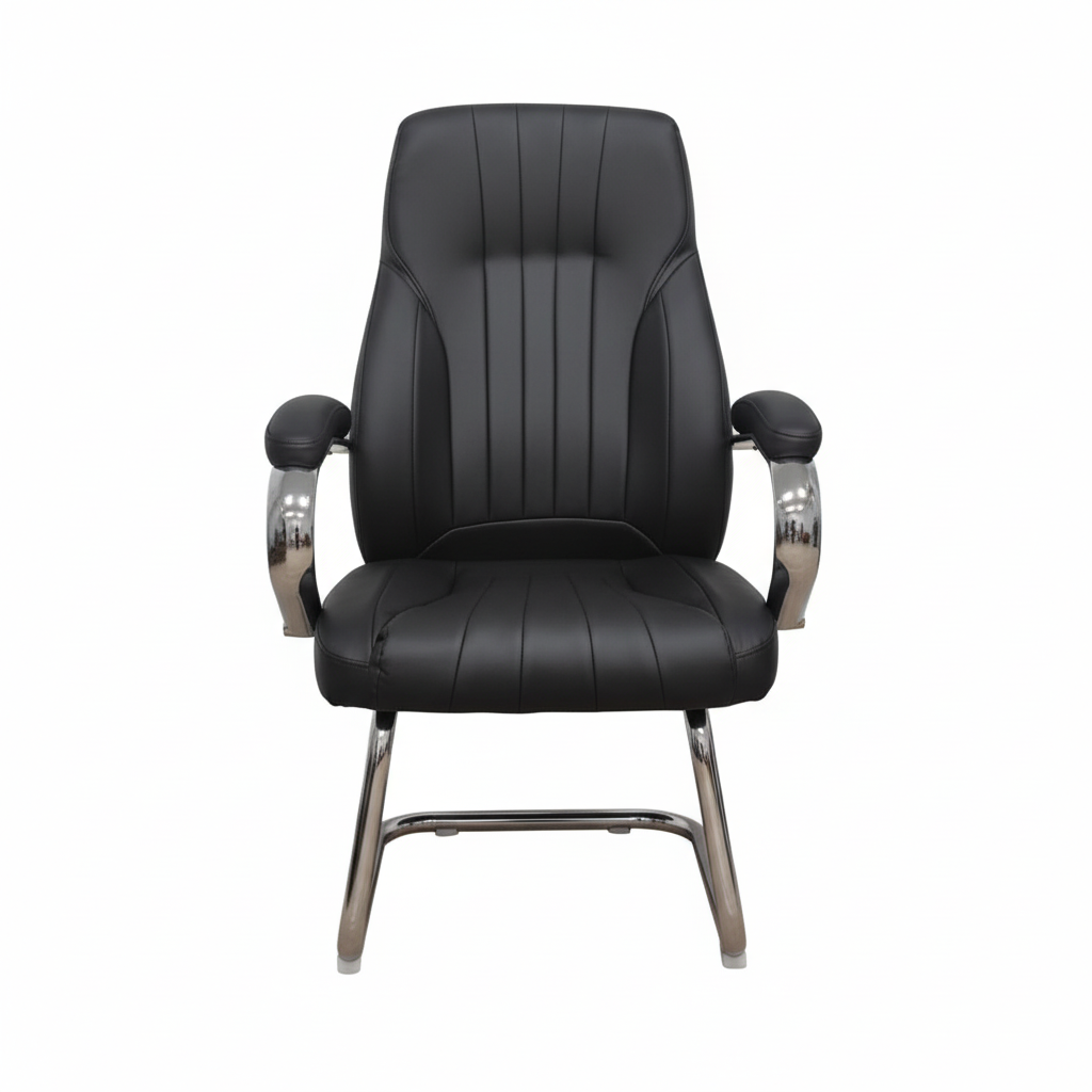 IH 923V PU Visitor Chair | Office Guest Seating UAE Black