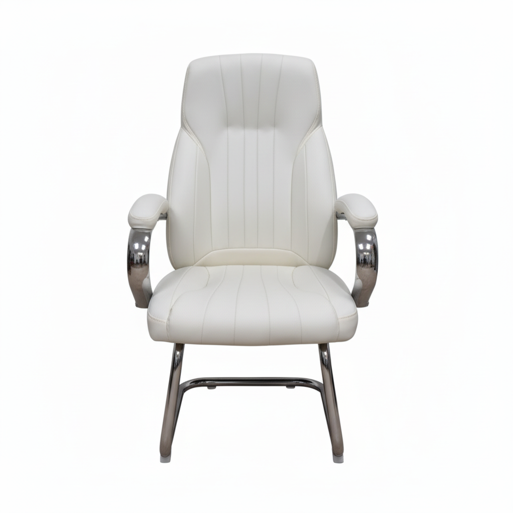 IH 923V PU Visitor Chair | Office Guest Seating UAE White