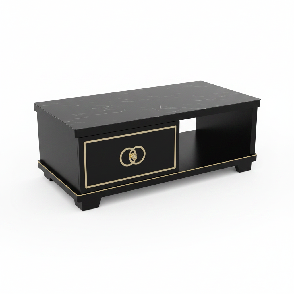Glossy Black Center Table UAE | 120×60×45 cm | IH CT-171 – INFINI HOMES