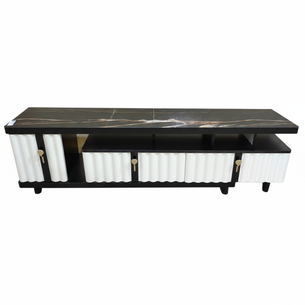 High Gloss TV Stand with 4mm Glass Top | IH TV 185B – INFINI HOMES