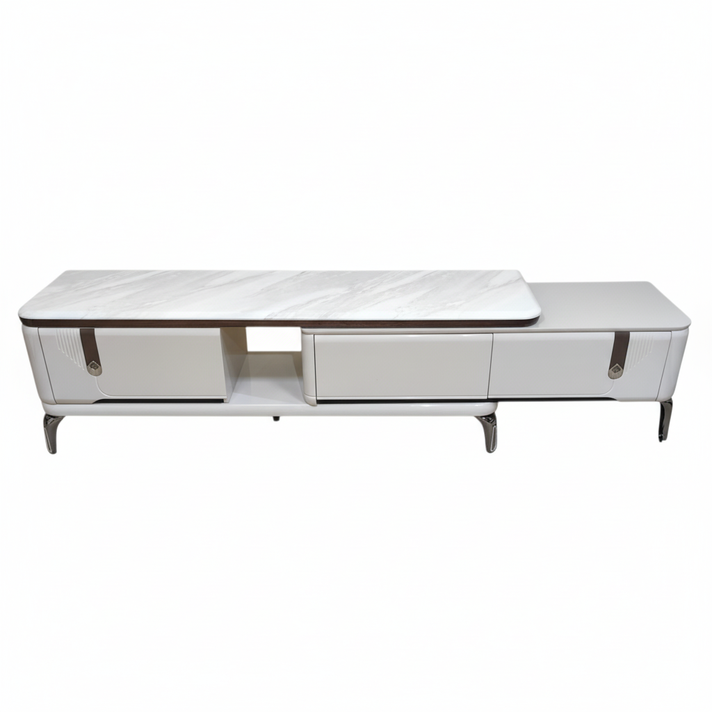 Marble Top High Gloss TV Stand | IH TV F3-17 | Premium Living Room Furniture UAE