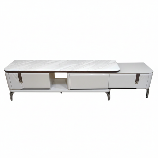 Marble Top High Gloss TV Stand | IH TV F3-17 | Premium Living Room Furniture UAE