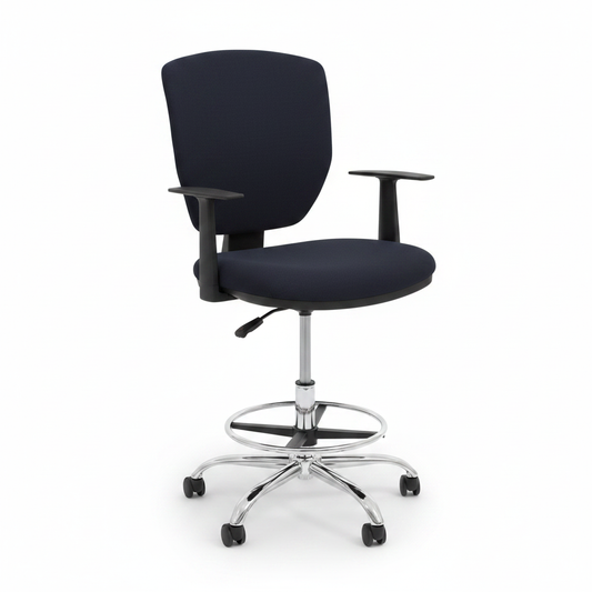 Reception Chair IH 264 – High Seating with Foot Rest | Black