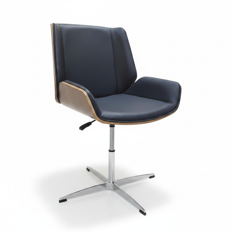 Medium Back Visitor Chair IH-MR04M – Bentwood & PU Black Walnut | Buy Office Chair Online UAE