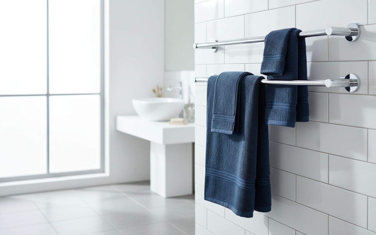 INFINI HOMES Navy Blue Luxury Cotton Towel Set - Premium Hotel Quality Bath Linen UAE