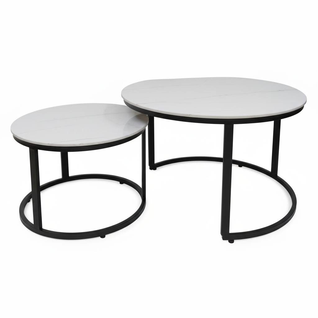 COFFEE TABLE (1+1), IH-6 | Sintered Stone | 70x70 & 50x50 cm