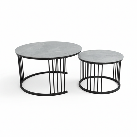 Sintered Stone Coffee Table Set (1+1) | IH 2503 | 70x70 & 50x50 cm