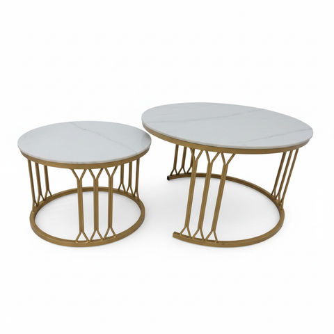 Sintered Stone Coffee Table Set (1+1) | IH 2502 | 70×70 & 50×50 cm