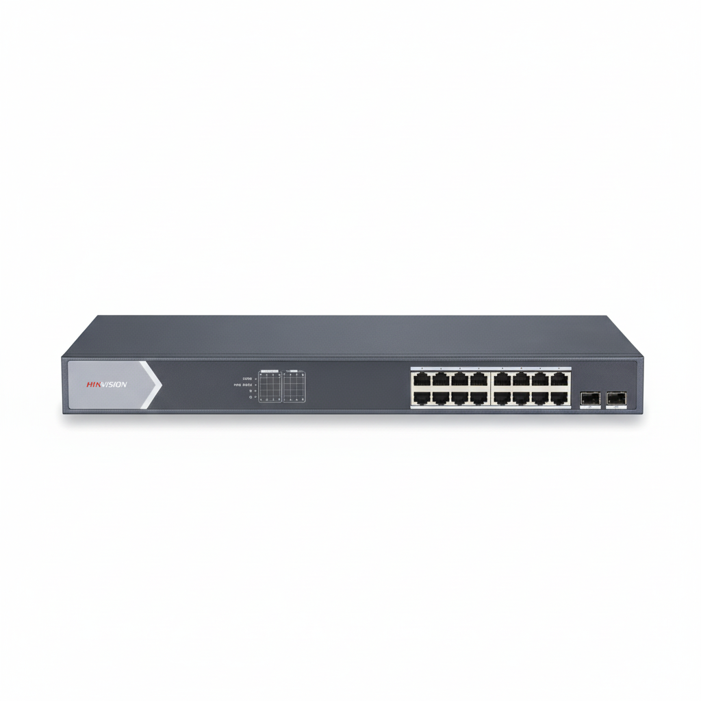 Hikvision DS-3E0518P-E-M 16-Port Gigabit Unmanaged PoE Switch UAE | 250W PoE+ Network Switch Dubai Abu Dhabi Sharjah Ajman Umm Al Quwain Ras Al Khaimah Fujairah