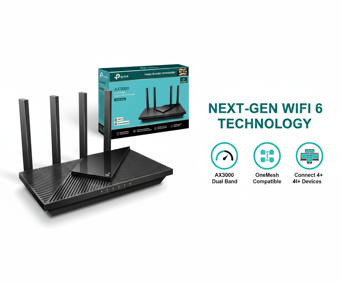TP-Link Archer AX55 AX3000 WiFi 6 Router - Dual Band Gigabit Wireless Router with OneMesh