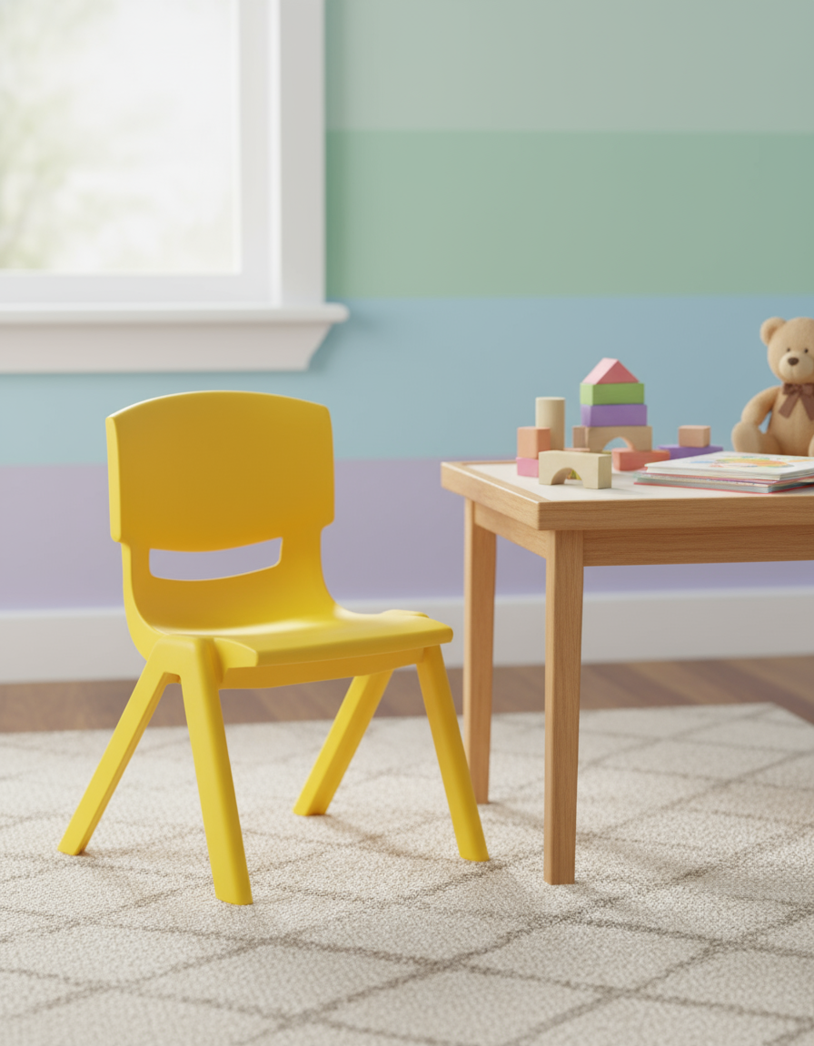 Premium Plastic Junior Deluxe Chair Yellow - Kids Furniture UAE | Dubai Abu Dhabi Sharjah