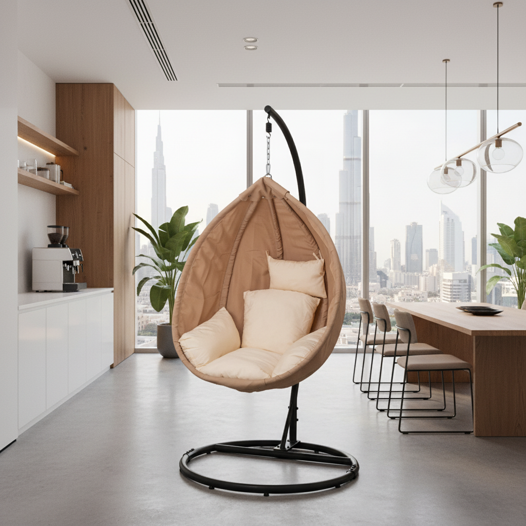 Swing Chair UAE | Premium Beige Outdoor Swing Chair for Home & Office