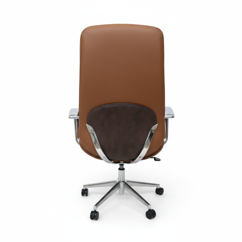 Premium High Back Office Chair Beige & Brown | Ergonomic PU Leather Executive Chair UAE
