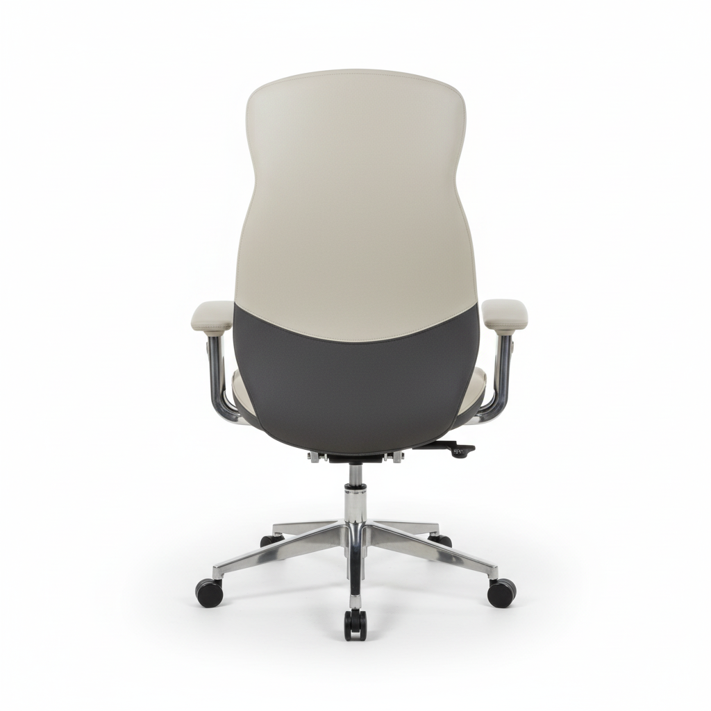 Premium PU High Back Office Chair Beige+Grey | Ergonomic Executive Chair UAE