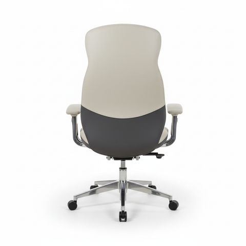 Premium PU High Back Office Chair Beige+Grey | Ergonomic Executive Chair UAE