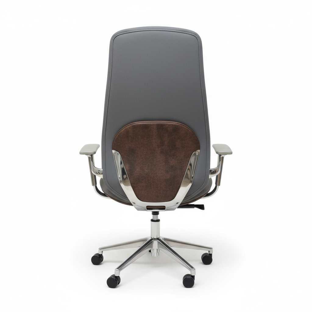 Premium High Back Office Chair Beige & Grey | Ergonomic PU Leather Executive Chair UAE