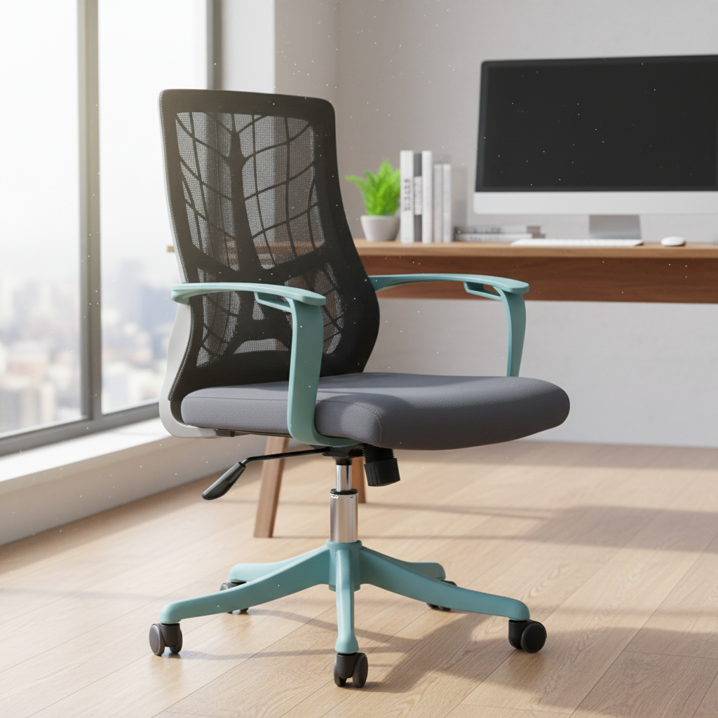 Medium Back Mesh Office Chair UAE | Ergonomic Chrome Base | Dubai Abu Dhabi | IH 8008M