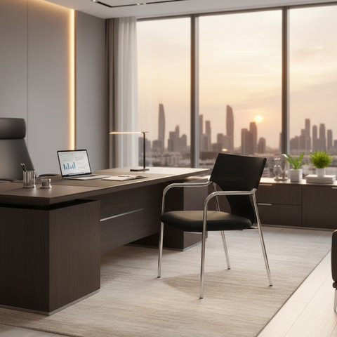 Premium Black Visitor Chair IH 089 BLK | UAE Office Furniture