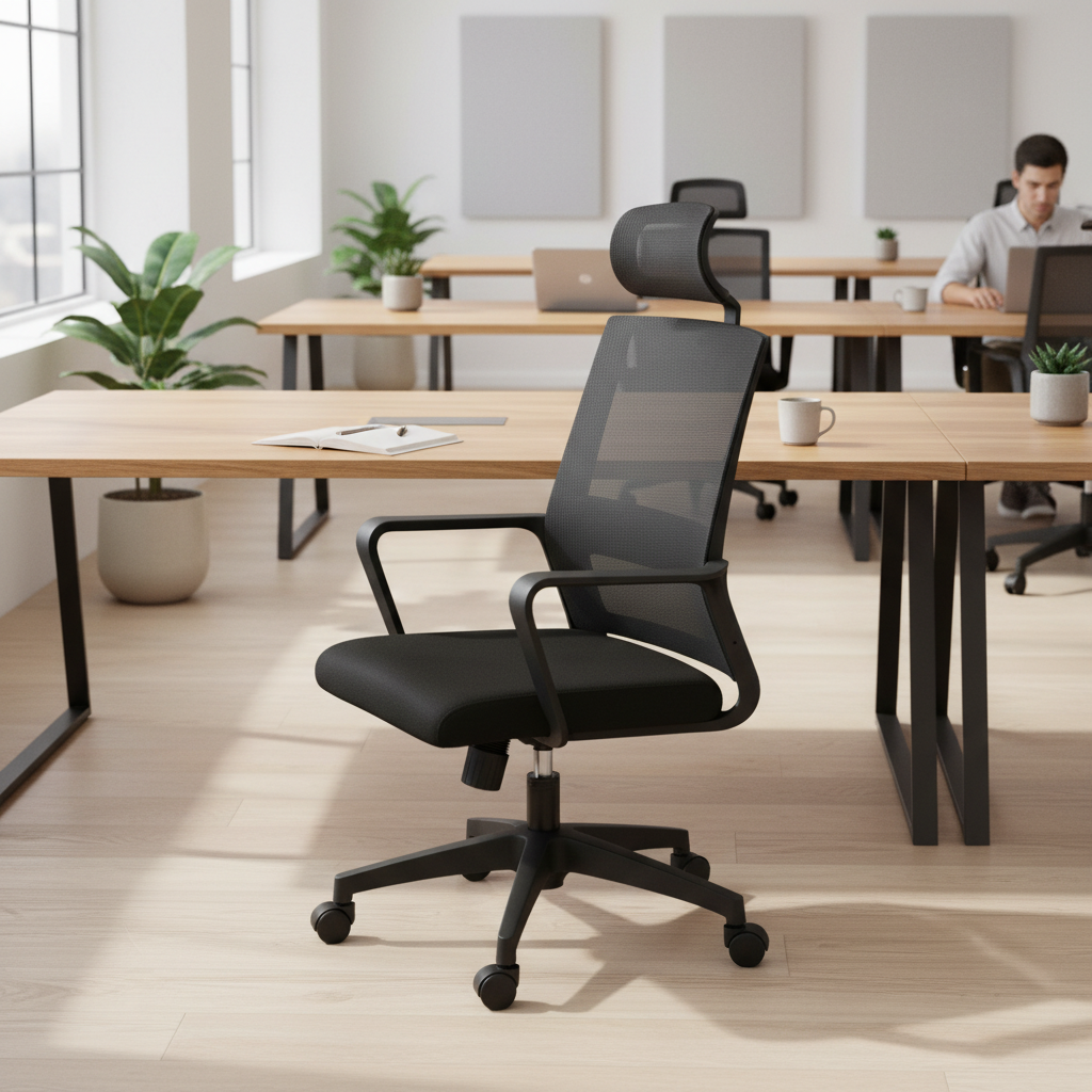Ergonomic Office Chair with Headrest UAE | Medium Back Executive Chair Dubai | IH 5004