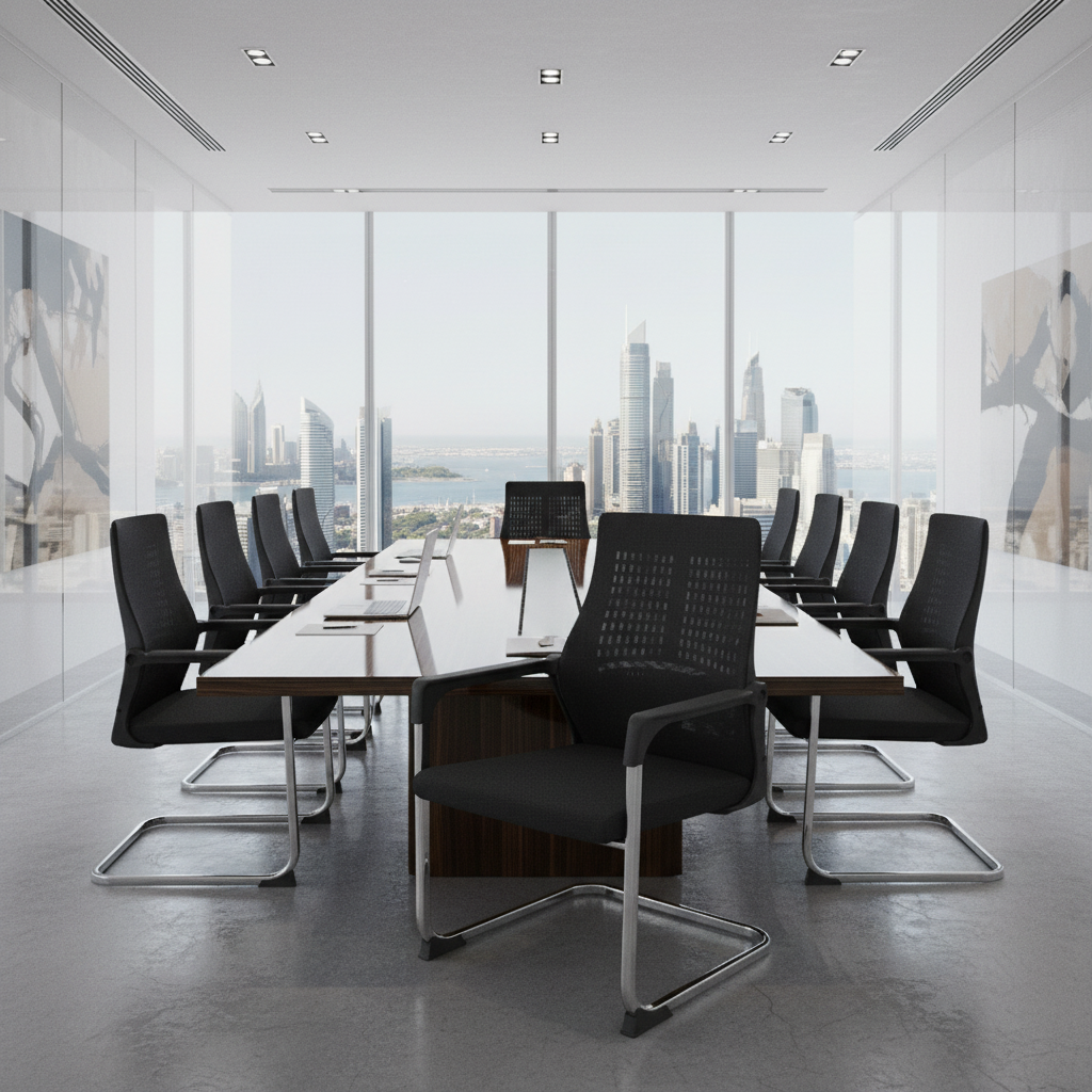 Mesh Back Visitor Chair with Chrome Base | Office Guest Seating UAE | IH 2019 GRY