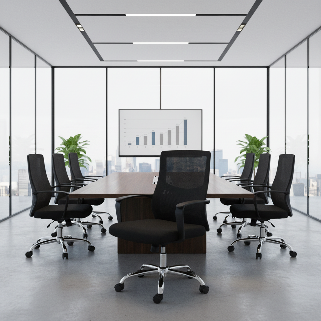 Medium Back Mesh Office Chair UAE | Ergonomic Chrome Base | Dubai Abu Dhabi | IH 8009