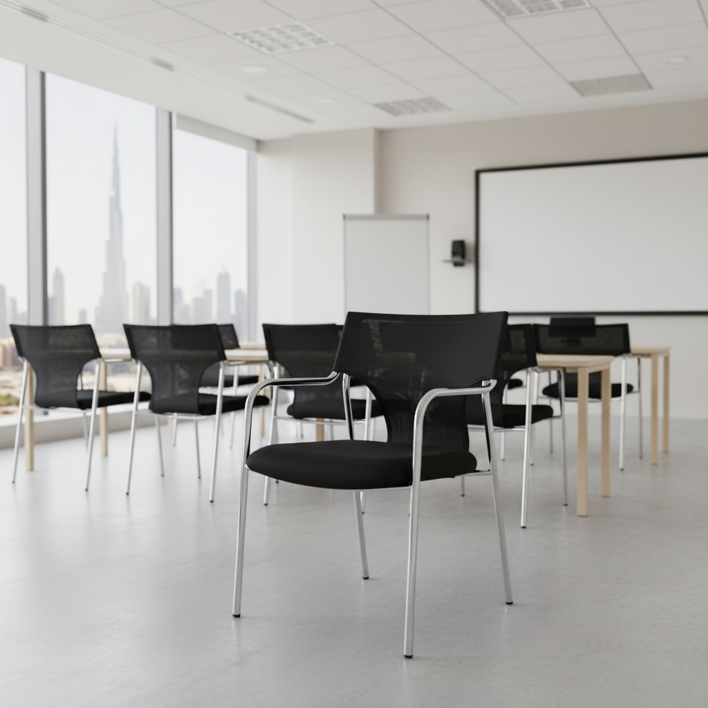 Premium Black Visitor Chair IH 089 BLK | UAE Office Furniture