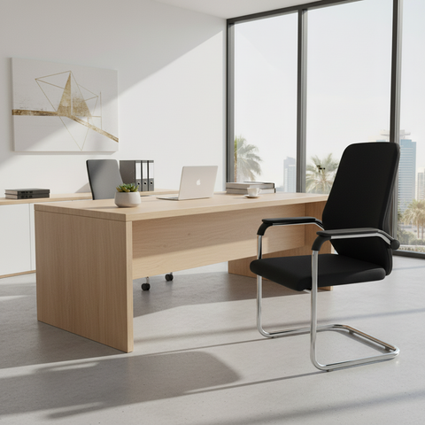 Mesh Back Visitor Chair UAE | Chrome Base Office Chair Dubai | IH 306V