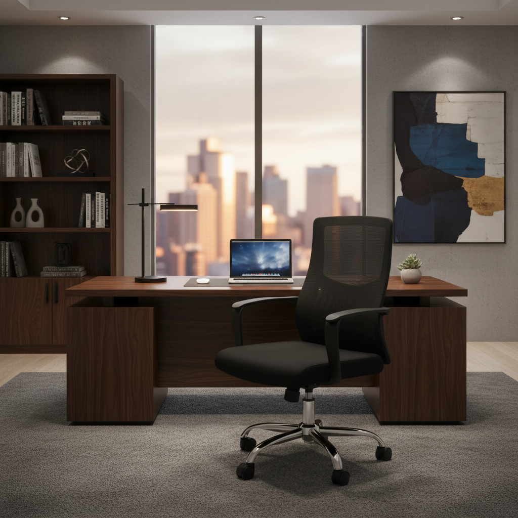 Medium Back Mesh Office Chair UAE | Ergonomic Chrome Base | Dubai Abu Dhabi | IH 8009