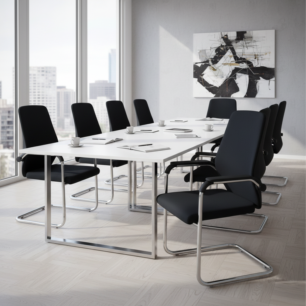 Mesh Back Visitor Chair UAE | Chrome Base Office Chair Dubai | IH 306V
