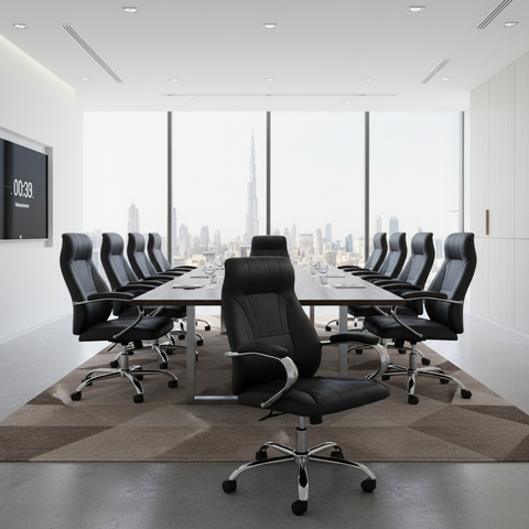 Executive Office Chair Black - High Back PU Leather Ergonomic Chair UAE | IH 923