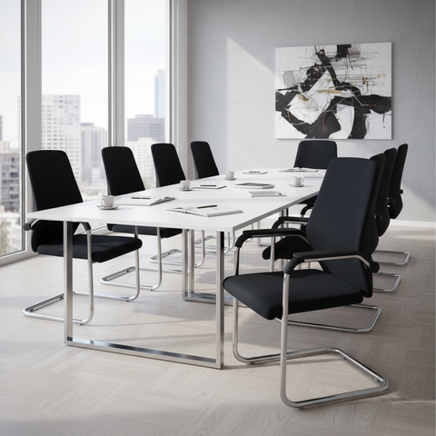 Mesh Back Visitor Chair UAE | Chrome Base Office Chair Dubai | IH 306V