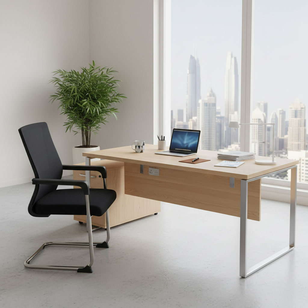 Mesh Back Visitor Chair UAE | Chrome Base Office Chair Dubai | INFINI HOMES | IH 9001