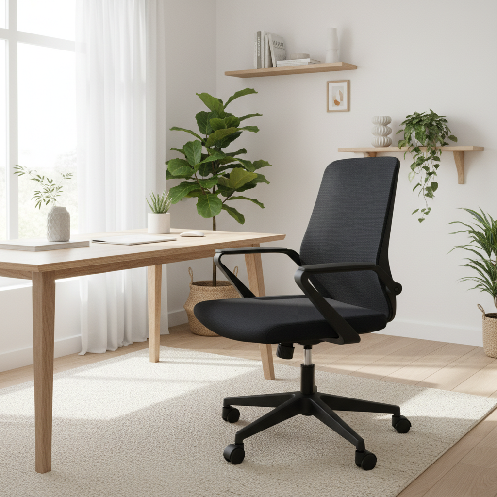 Medium Back Mesh Office Chair UAE | Ergonomic Desk Chair with Nylon Base & Casters | IH 306 GRY