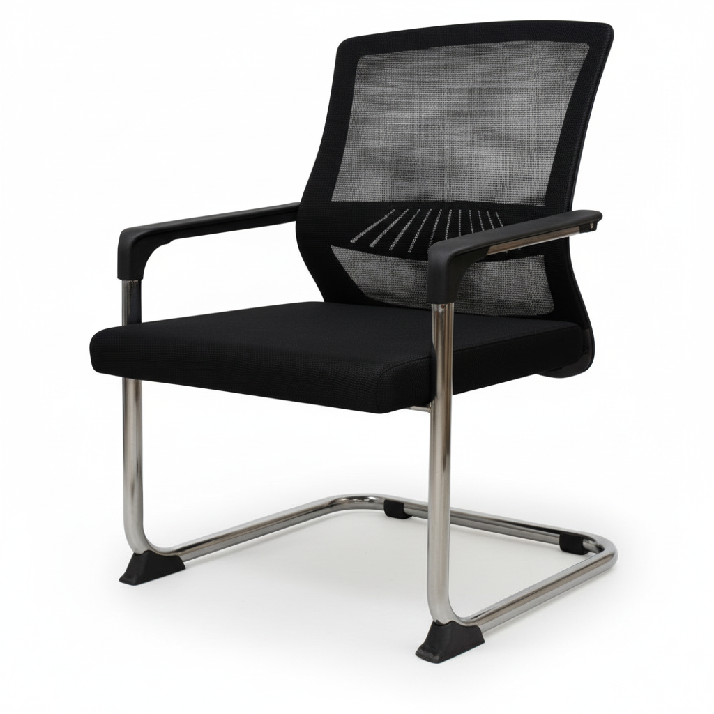 Mesh Back Visitor Chair with Chrome Base - Office Seating UAE | IH 822D