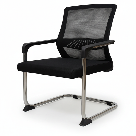 Mesh Back Visitor Chair with Chrome Base - Office Seating UAE | IH 822D