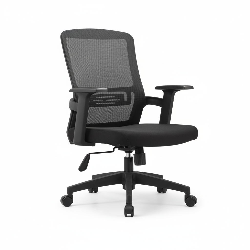 INFINI HOMES Ergo MB Ergonomic Office Chair UAE - Model Ergo MB Black Nylon Base Fixed Armrest Dubai Abu Dhabi Sharjah