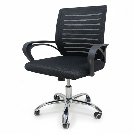 Low Back Mesh Office Chair UAE | Ergonomic Chrome Base with Tilt & Height Adjustment | IH 7823