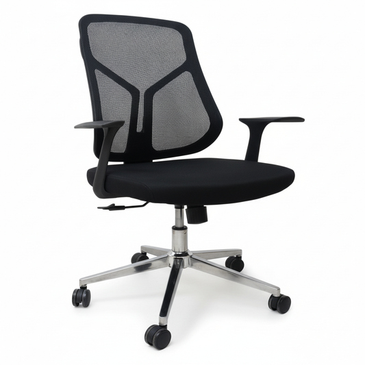 Medium Back Mesh Office Chair UAE | Ergonomic Chrome Base | Dubai Office Furniture | IH A336