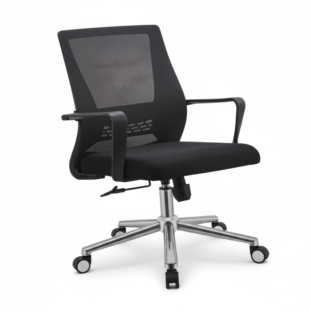 Low Back Mesh Office Chair UAE | Ergonomic Chrome Base | Dubai Abu Dhabi | IH 9001