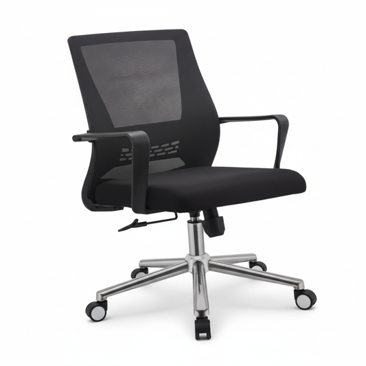 Low Back Mesh Office Chair UAE | Ergonomic Chrome Base | Dubai Abu Dhabi | IH 9001